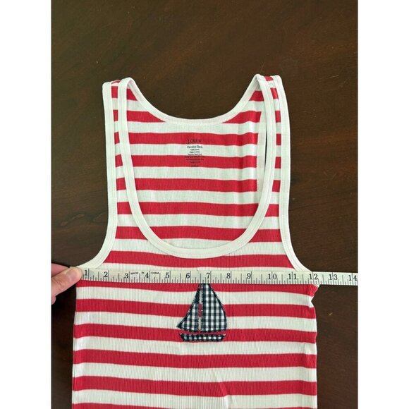 J. Crew Striped Favorite Tank Nautical Sailboat Coastal Summer Size Medium - Picture 6 of 8